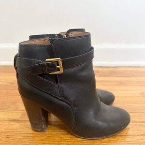 Coach Black Leather Zip Buckle Fashion Tulah Ankle Boots Booties Size 7 B